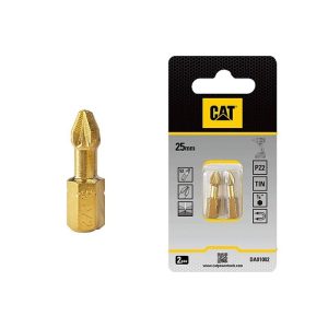 CAT 25mm Diamond Tip Torsion Screwdriver Bits PZ2 Pack2